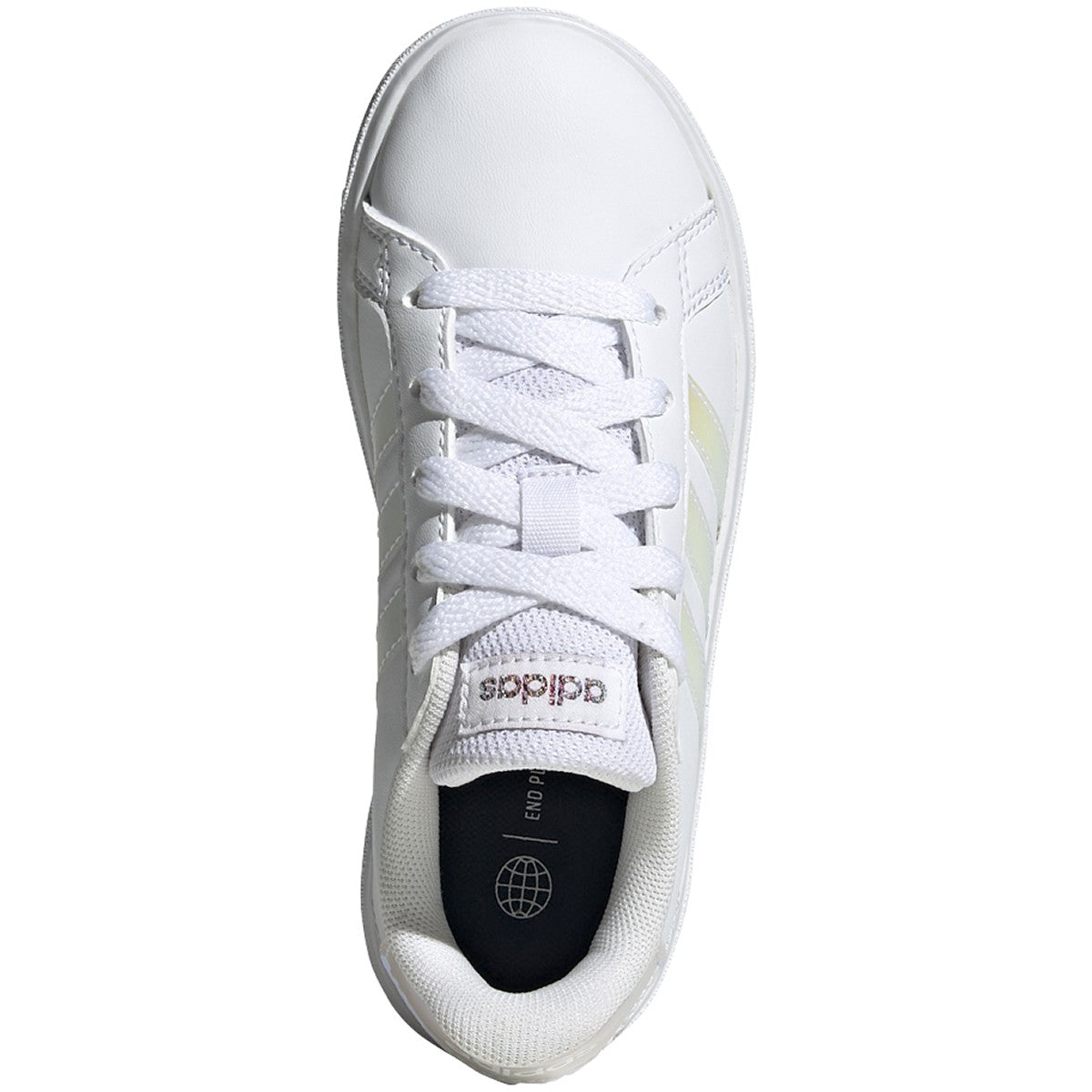 adidas Grand Court 2.0 Kids Tennis Shoes with Iridescent