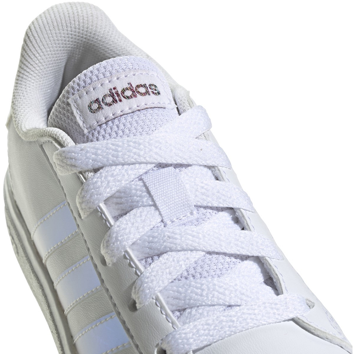 adidas Grand Court 2.0 Kids Tennis Shoes with Iridescent