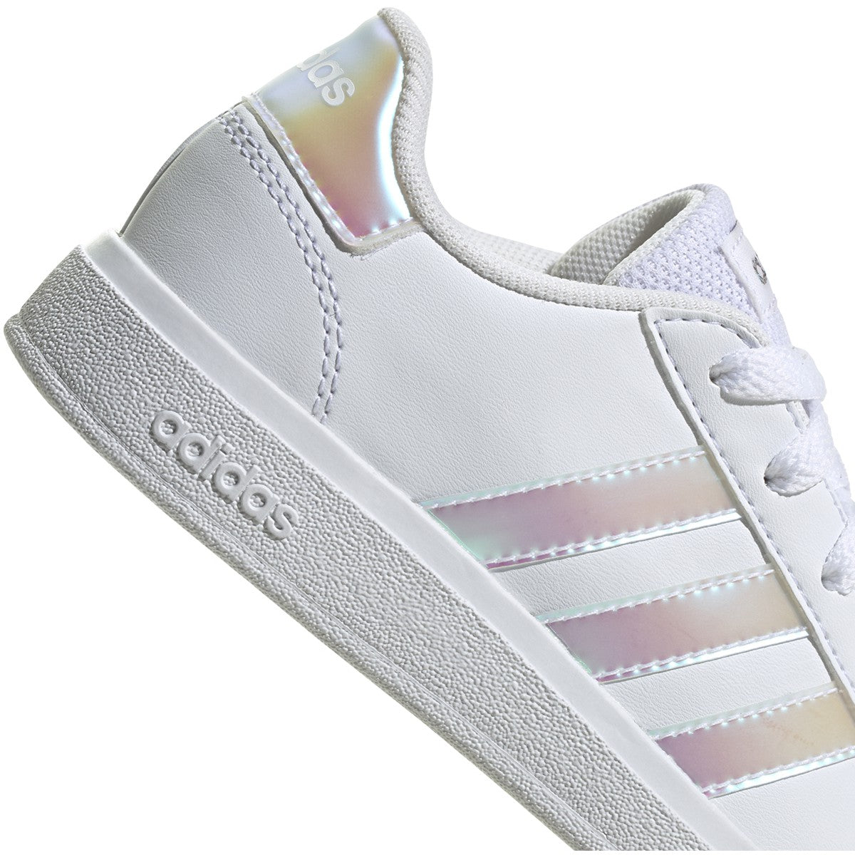 adidas Grand Court 2.0 Kids Tennis Shoes with Iridescent