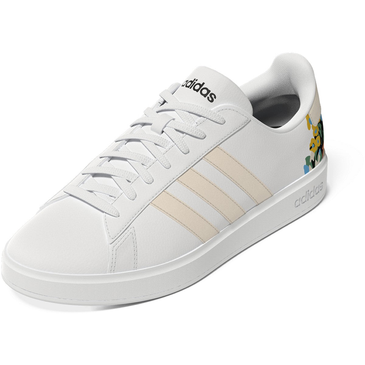 adidas Grand Court 2.0 Womens Tennis Shoes with Flower Print