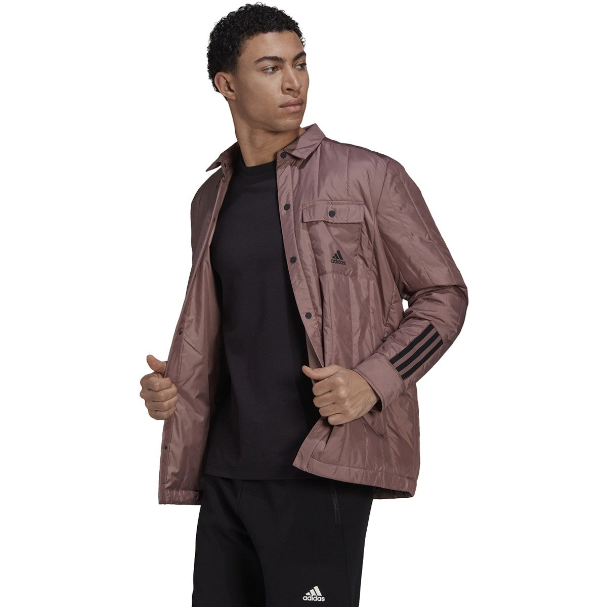 adidas Itavic 3-Stripe Lite Shirt Jacket - Mens Outdoor