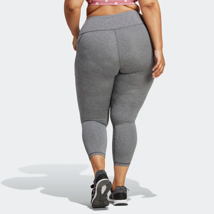 adidas Optime Stash Pocket Seven Eighth Plus Size Womens Tights