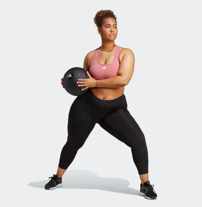 adidas Optime Stash Pocket Seven Eighth Plus Size Womens Tights