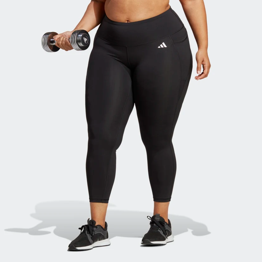 adidas Optime Stash Pocket Seven Eighth Plus Size Womens Tights