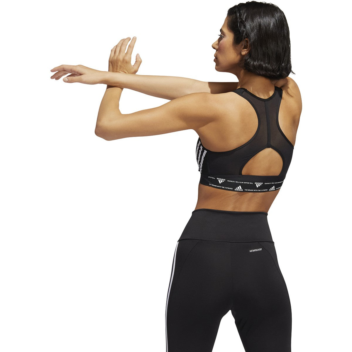 adidas Powerreact 3 Stripes Medium Support Womens Training Bra