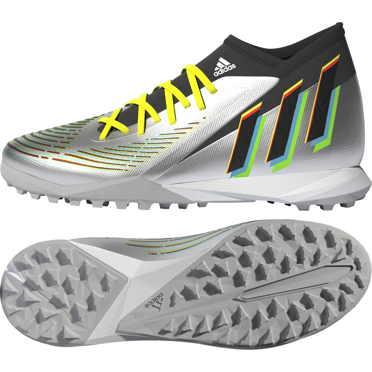 adidas Predator Edge.3 Turf Soccer Shoes in Silver