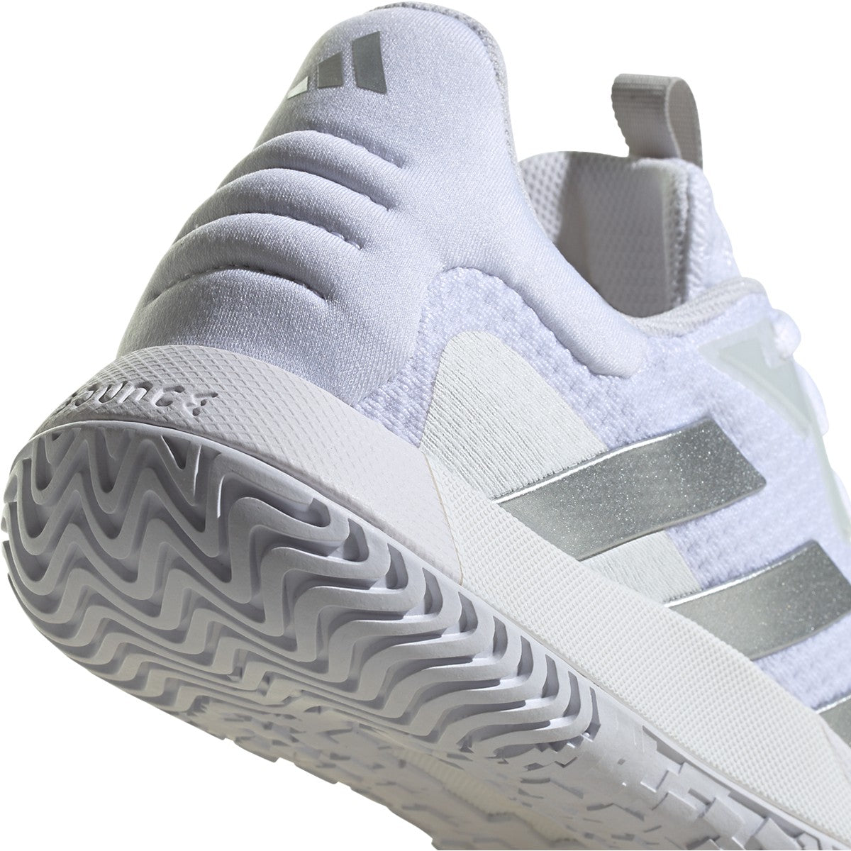adidas Solematch Control Womens Tennis Shoes in White and Silver