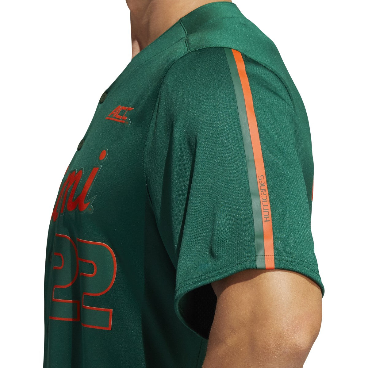 adidas University of Miami Hurricanes Mens Baseball Jersey