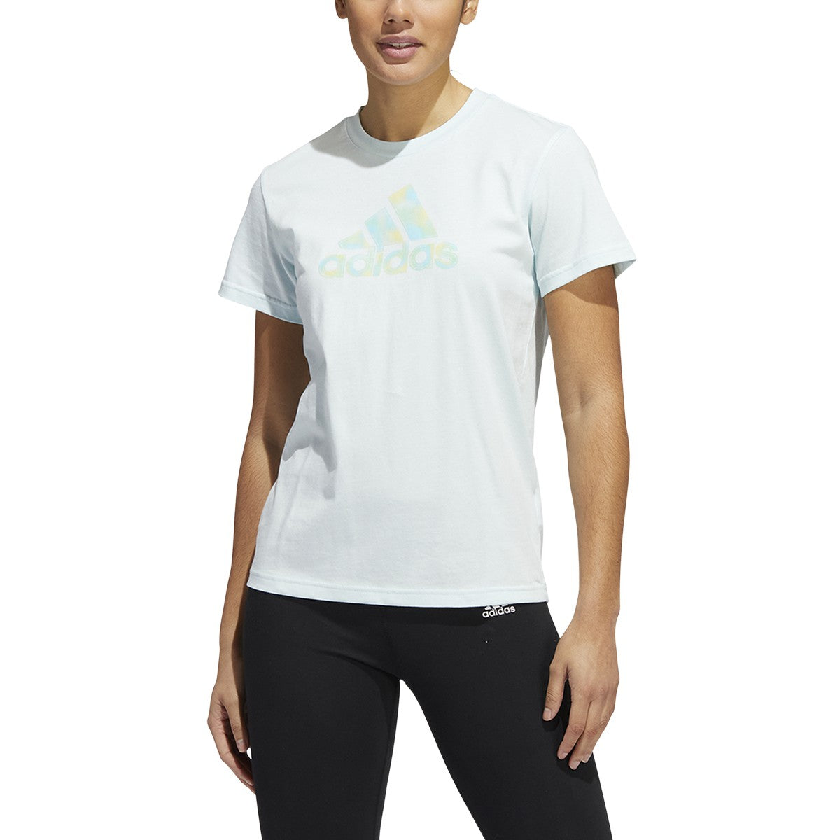 adidas Womens 2 Tone Graphic Tee with Logo