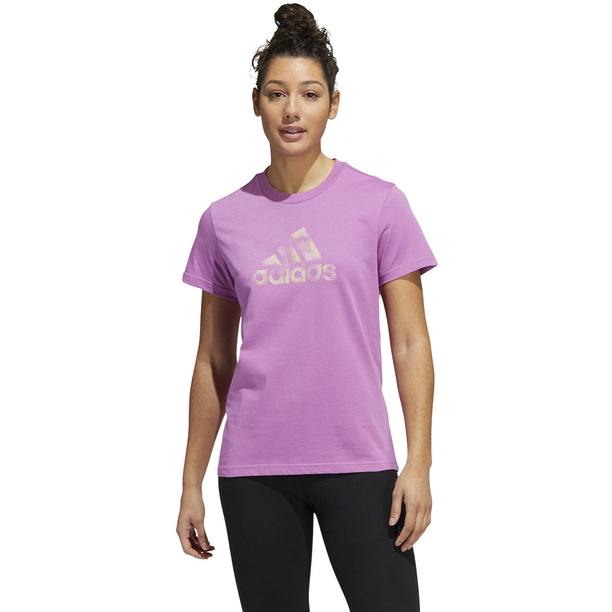 adidas Womens 2 Tone Graphic Tee with Logo