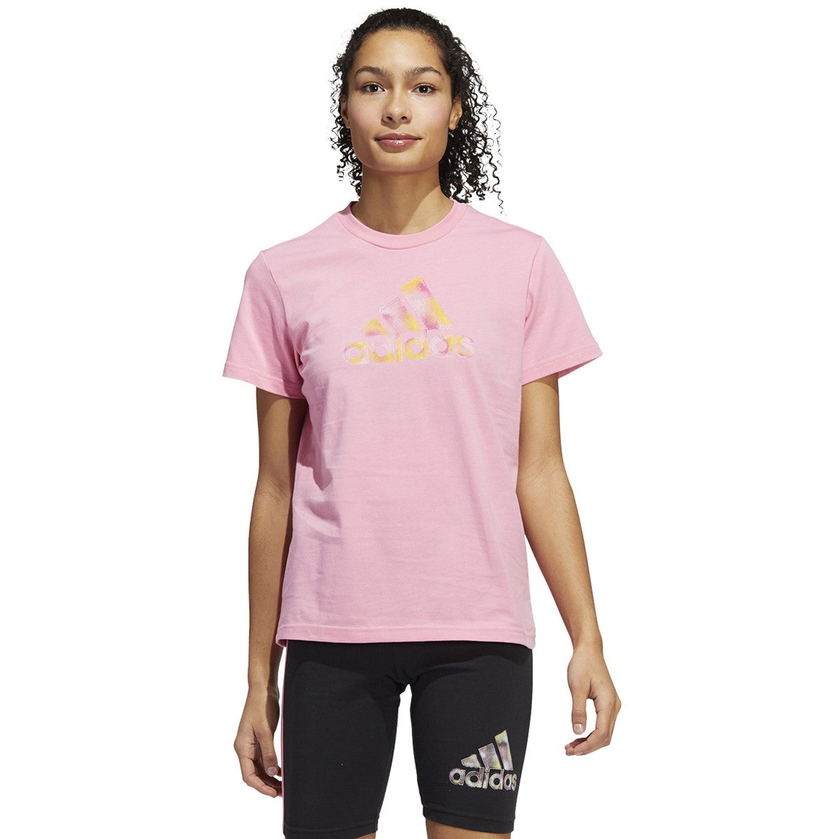 adidas Womens 2 Tone Graphic Tee with Logo