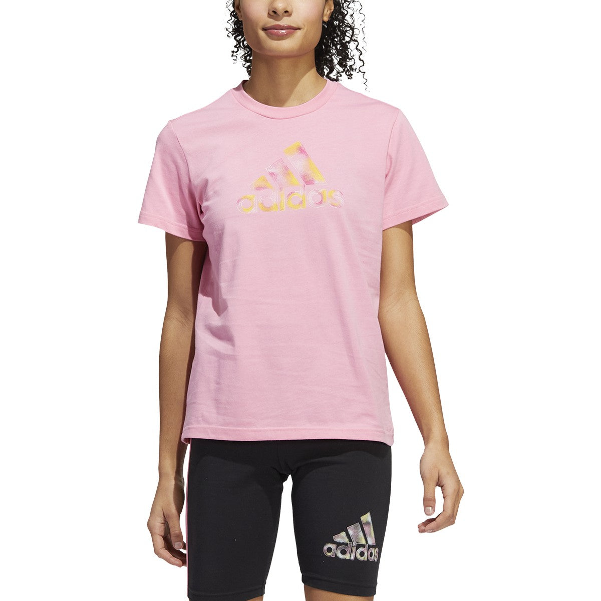 adidas Womens 2 Tone Graphic Tee with Logo