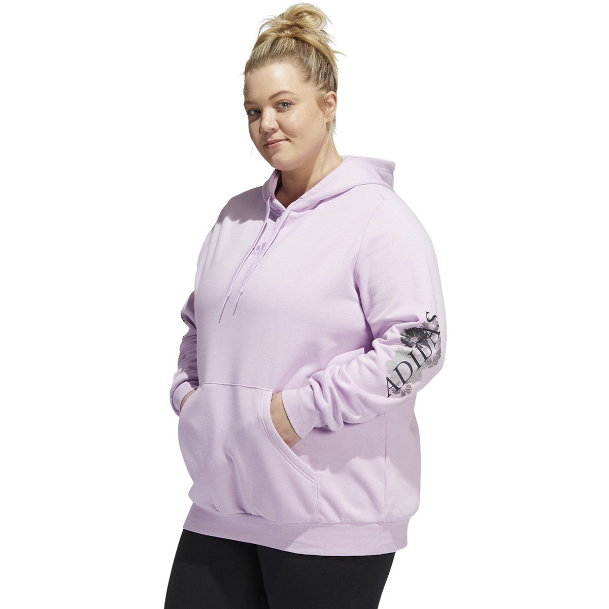 adidas Womens Plus Size Floral Graphic Hoodie