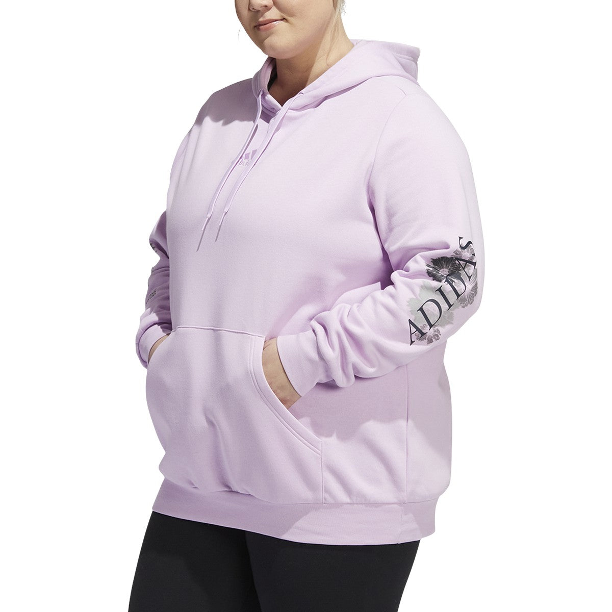 adidas Womens Plus Size Floral Graphic Hoodie