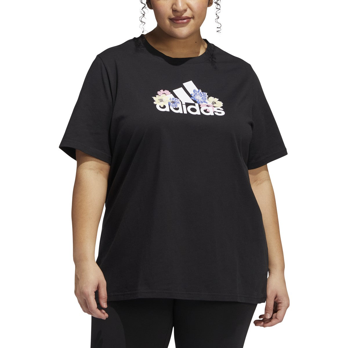 adidas Womens Plus Size Floral Graphic Tee