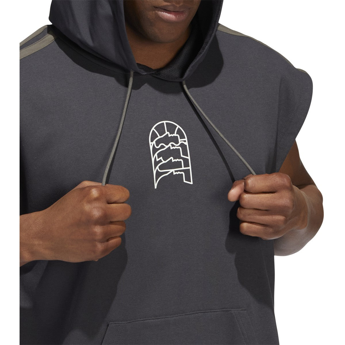adidas World Wide Hoops Mens Sleeveless Basketball Hoodie