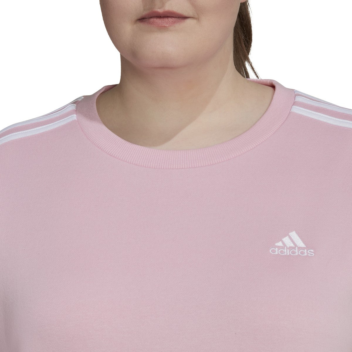 adidas Essentials Womens Plus Size Sweatshirt with 3 Stripes