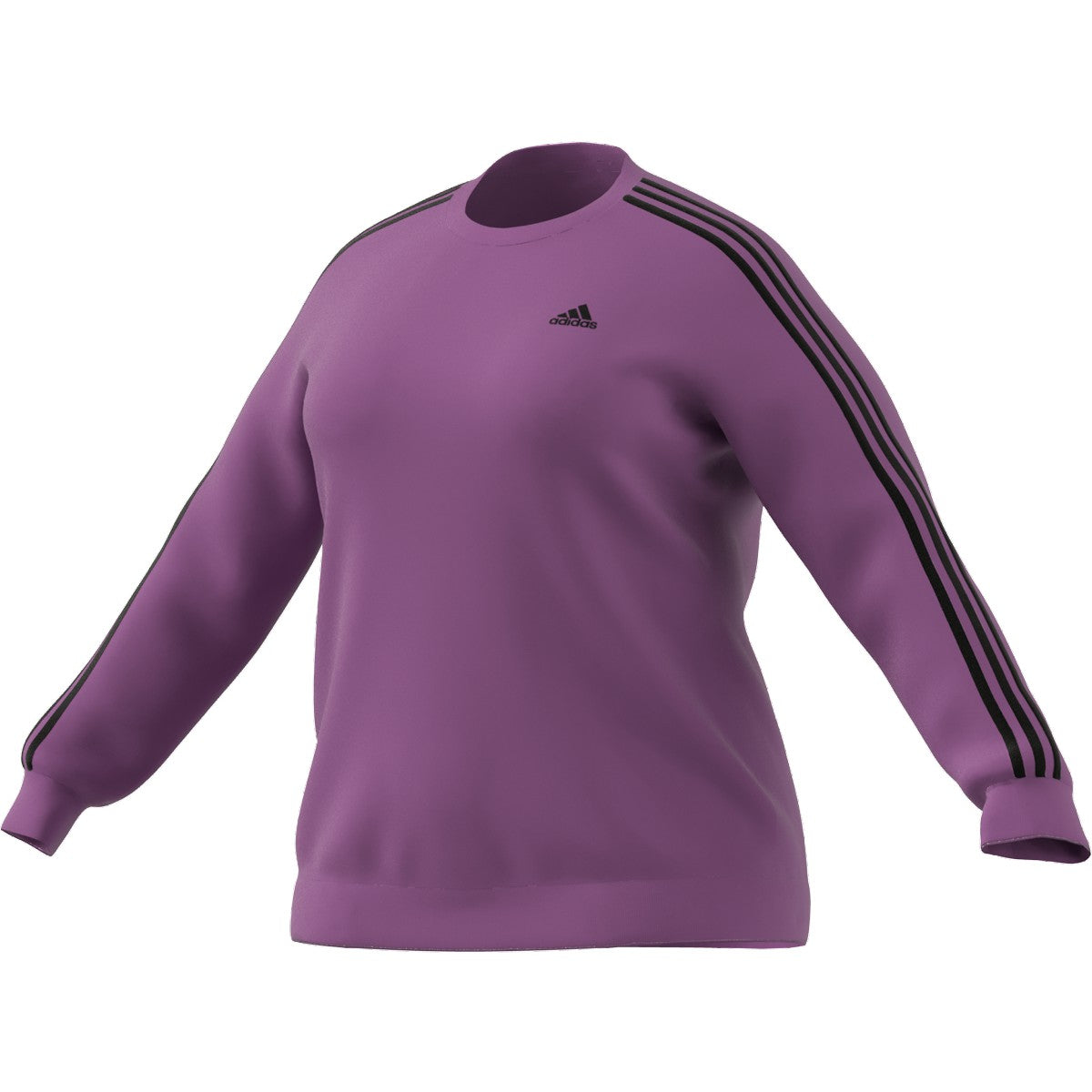 adidas Essentials Womens Plus Size Sweatshirt with 3 Stripes