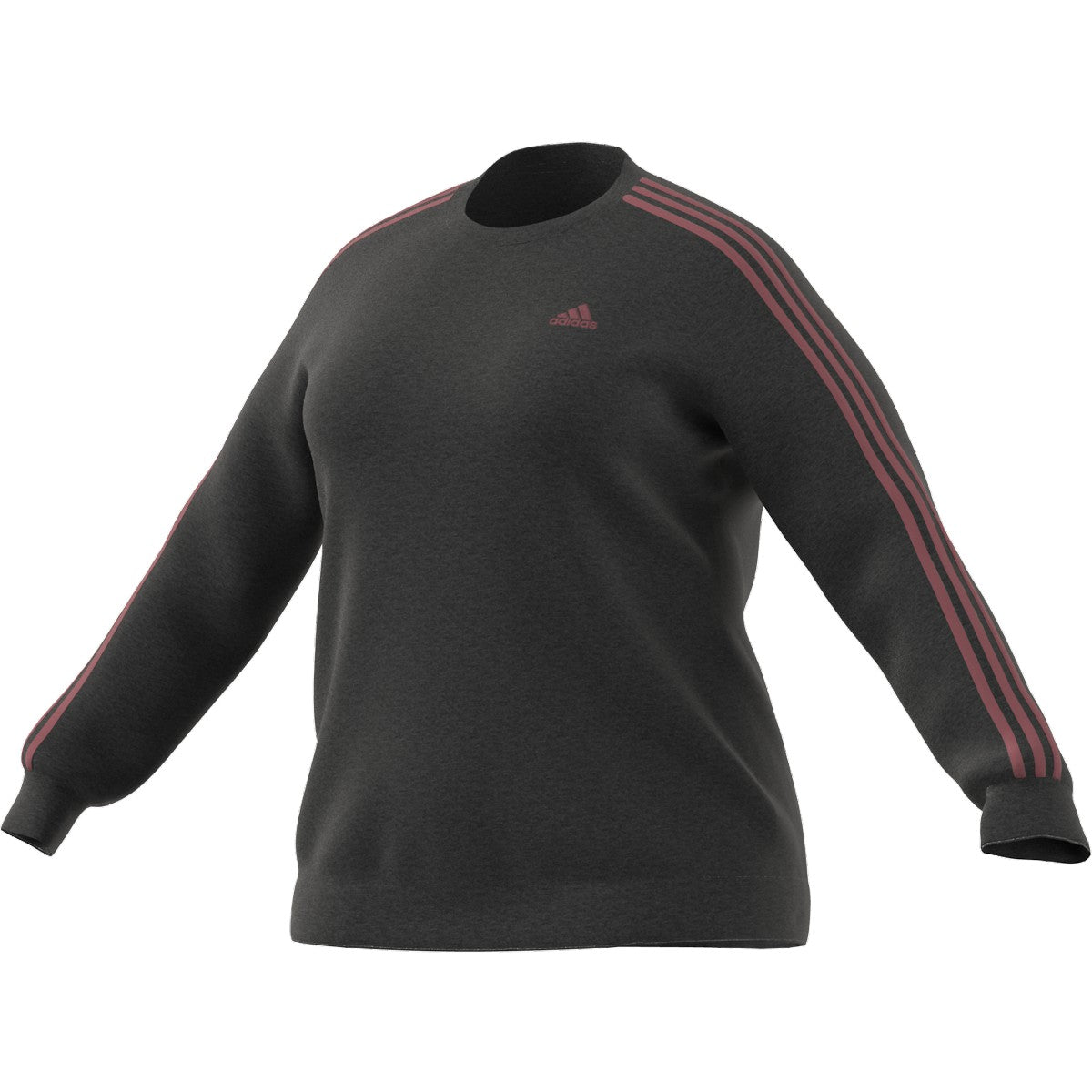 adidas Essentials Womens Plus Size Sweatshirt with 3 Stripes