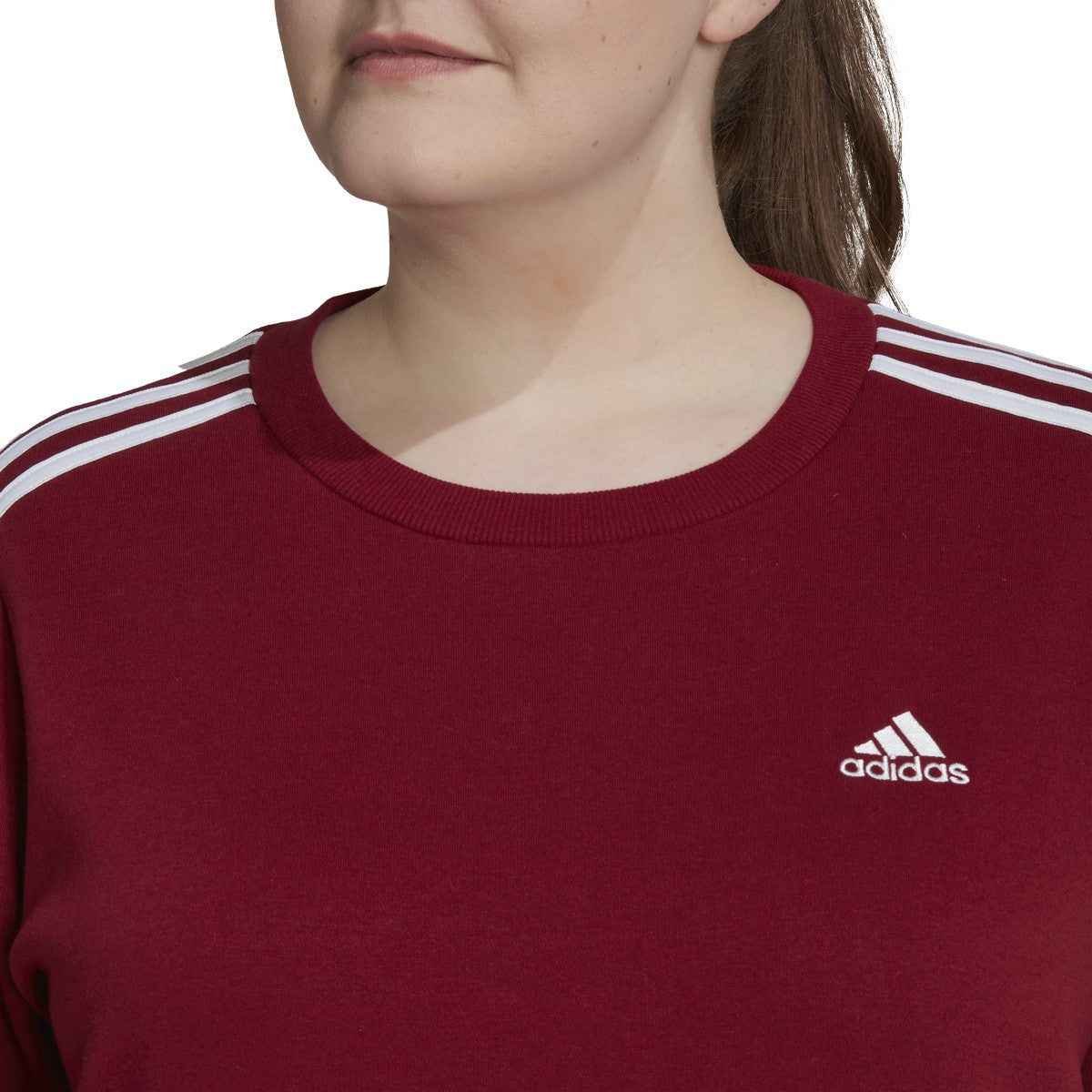adidas Essentials Womens Plus Size Sweatshirt with 3 Stripes