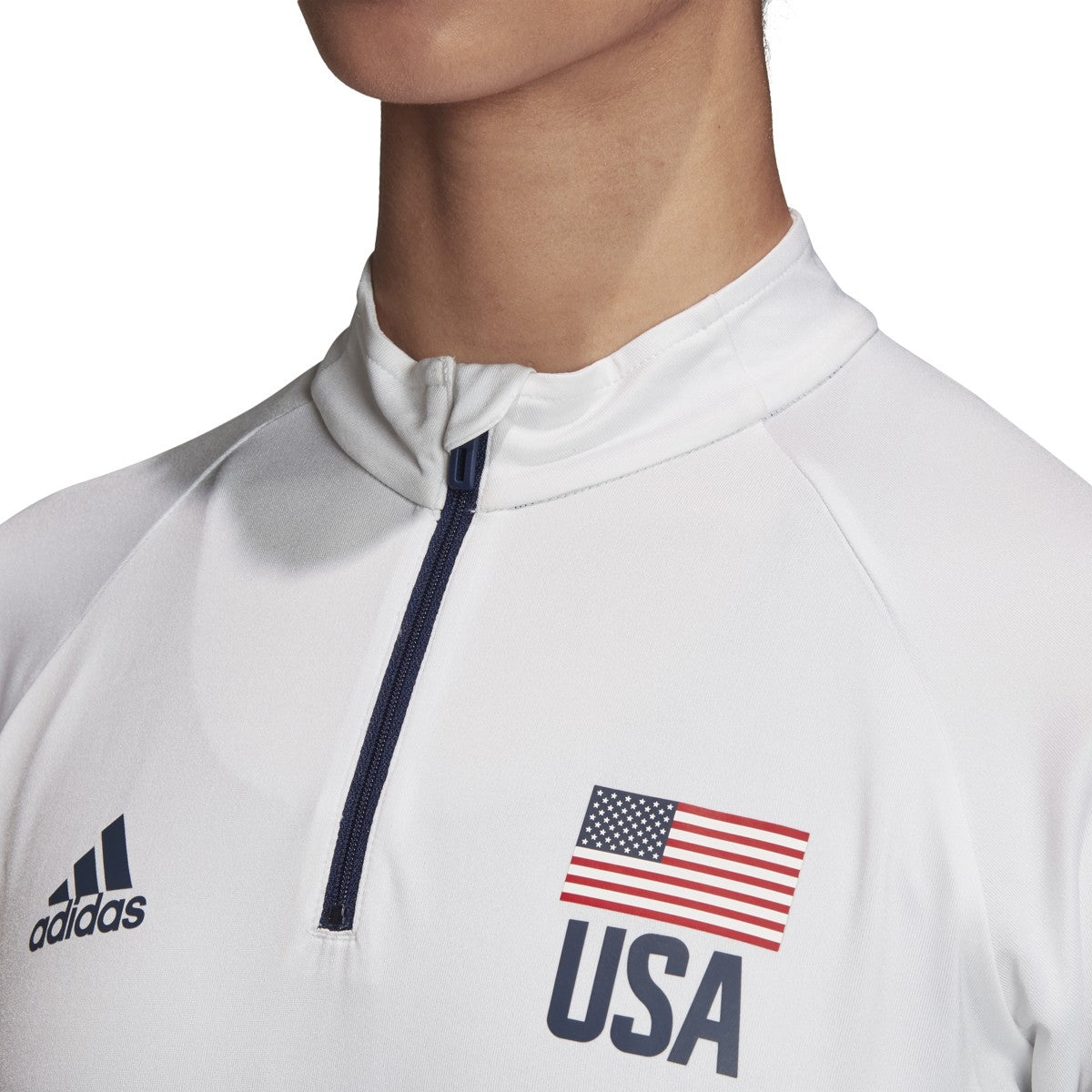 adidas USA Volleyball 1/4 Zip Tee - Women's Volleyball