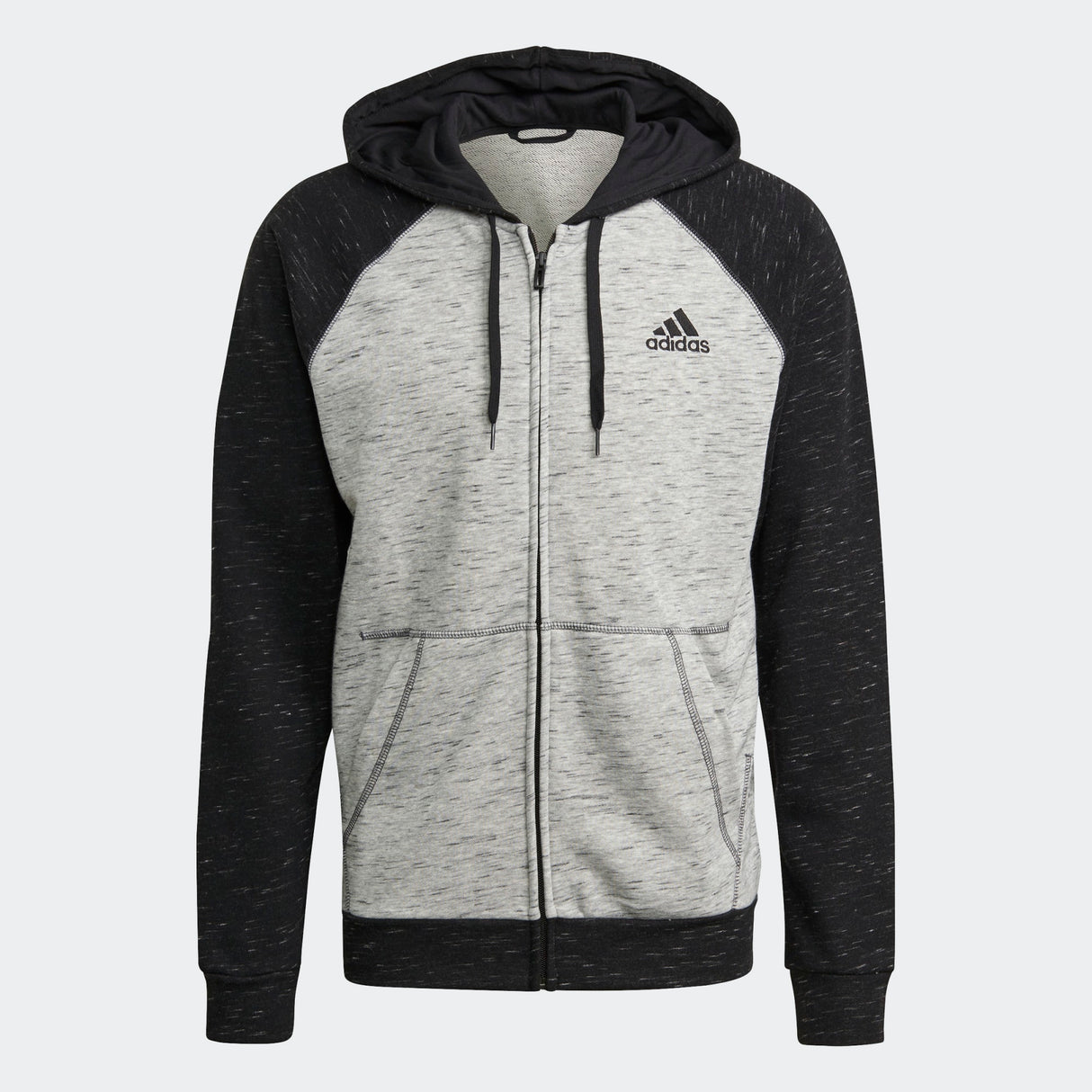 adidas Essentials Melange Small Logo Full Zip Hoodie - Mens Casual