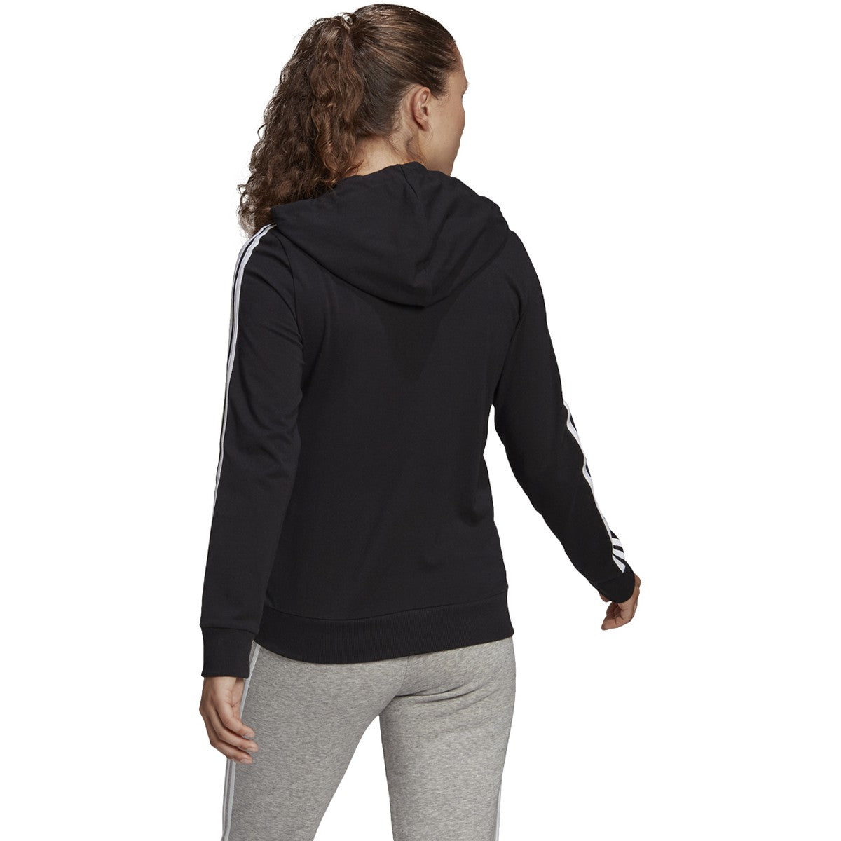 adidas Essentials 3-Stripe Full-Zip Hoodie - Womens Casual
