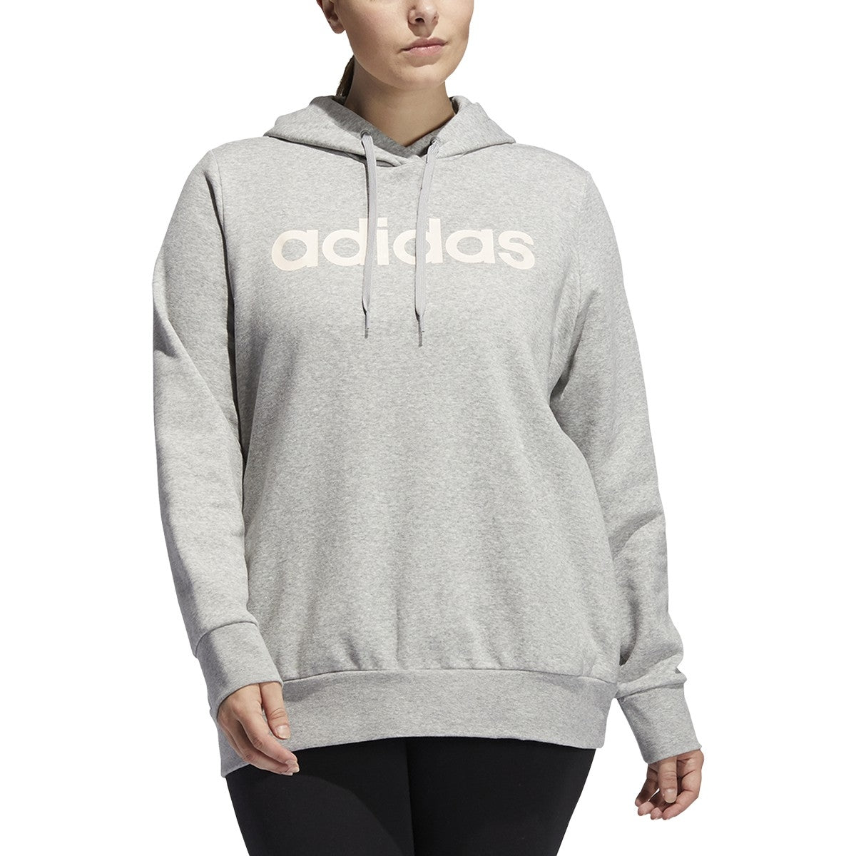 adidas Essentials Linear Fleece Hoodie (Plus Size) - Women's Casual