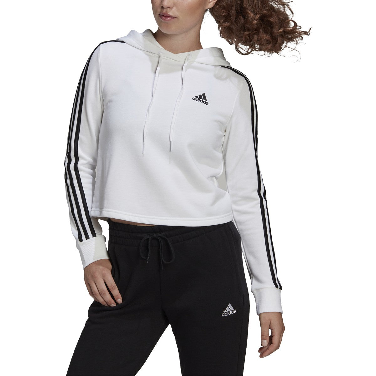 adidas Essentials Crop Hoodie - Womens Casual