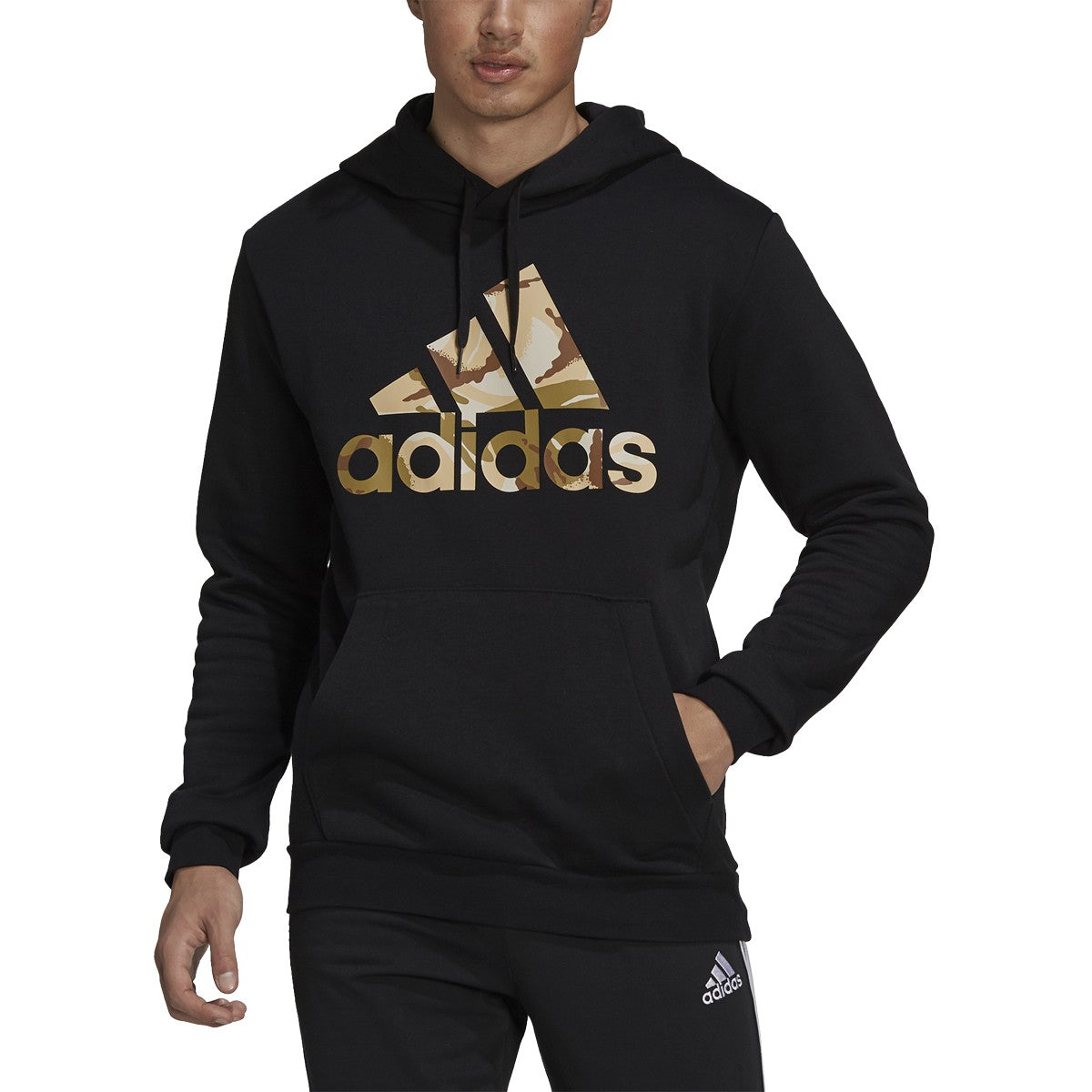 adidas Essentials Fleece Camo-Print Hoodie - Mens Casual