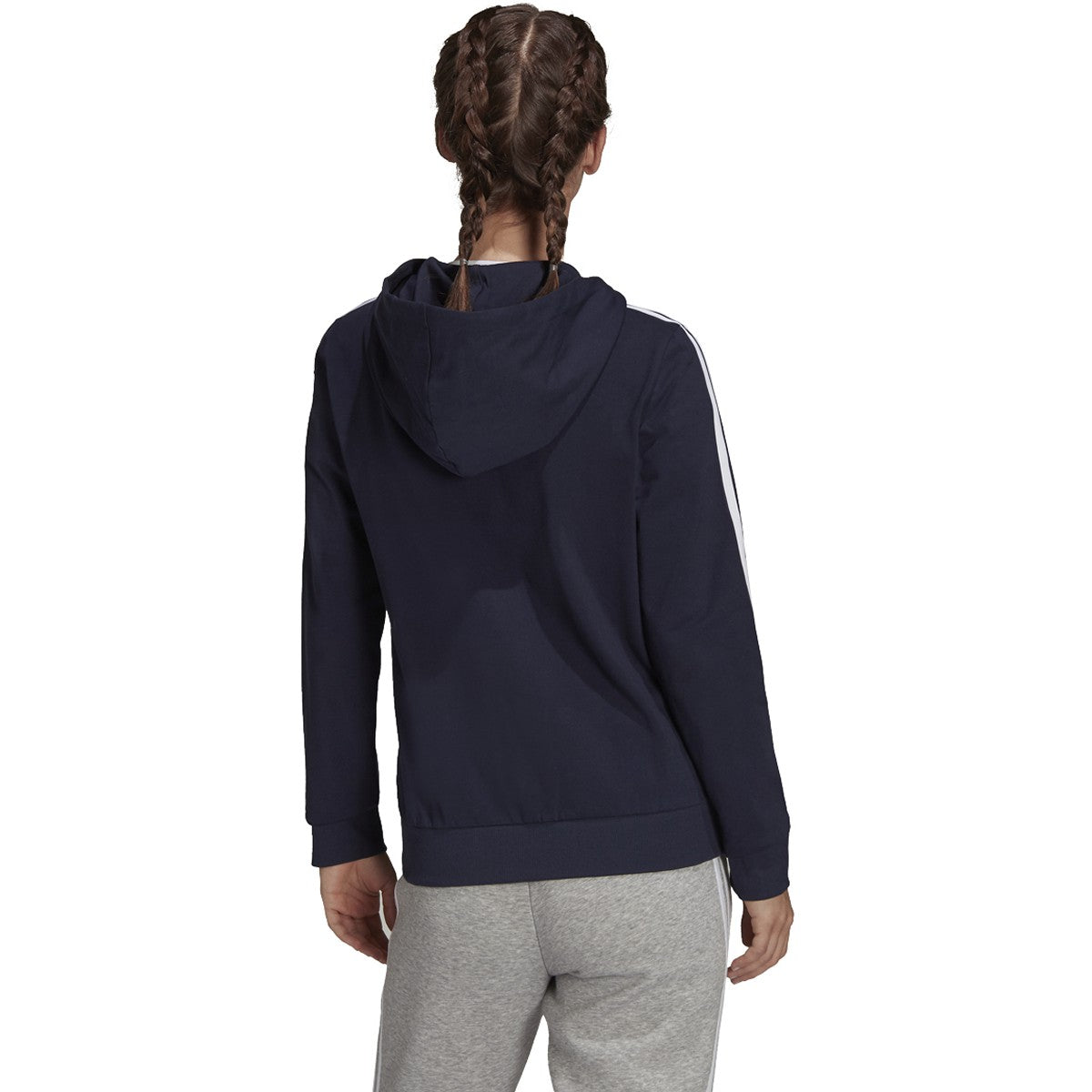 adidas Essentials 3-Stripe Full-Zip Hoodie - Womens Casual