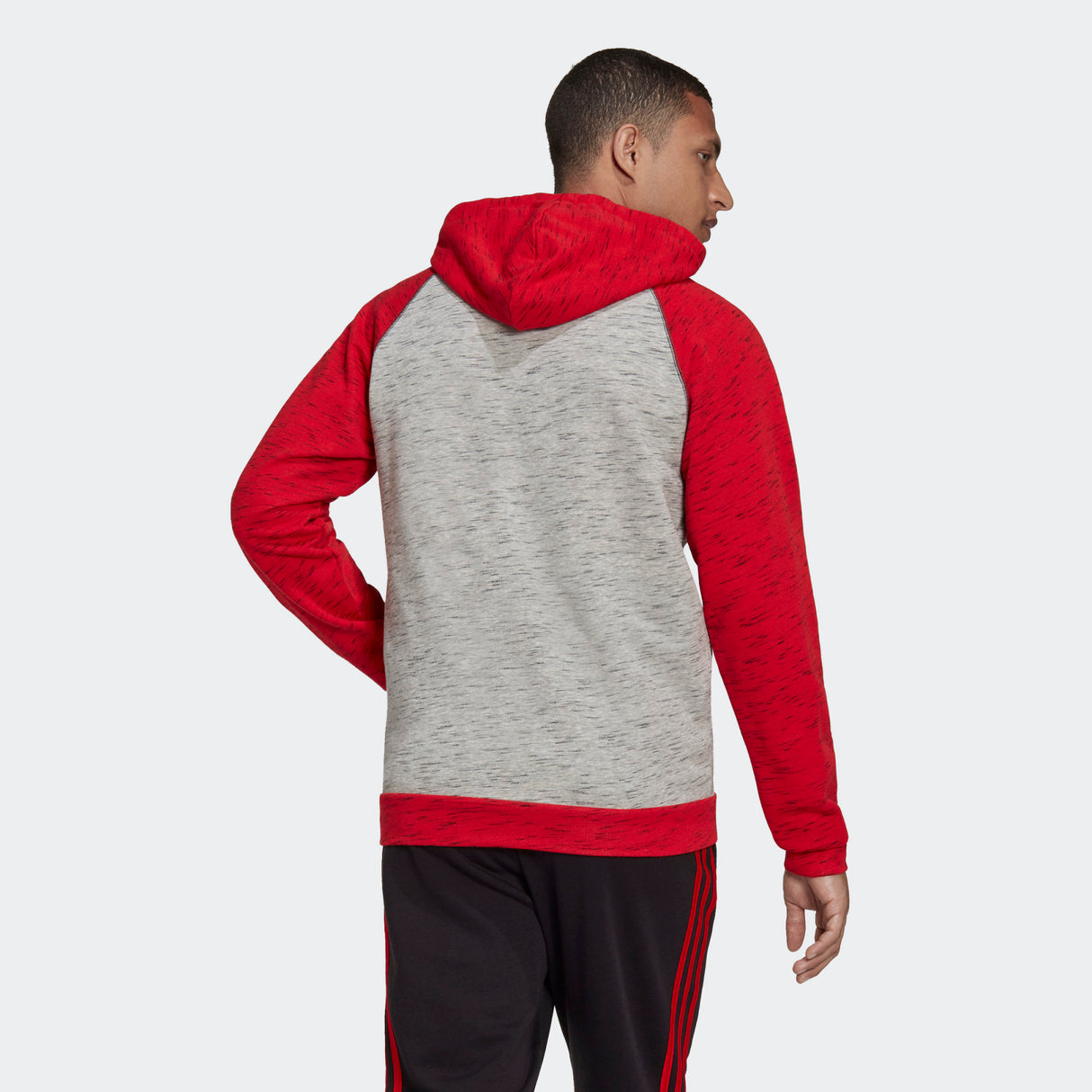 adidas Essentials Melange Small Logo Full Zip Hoodie - Mens Casual