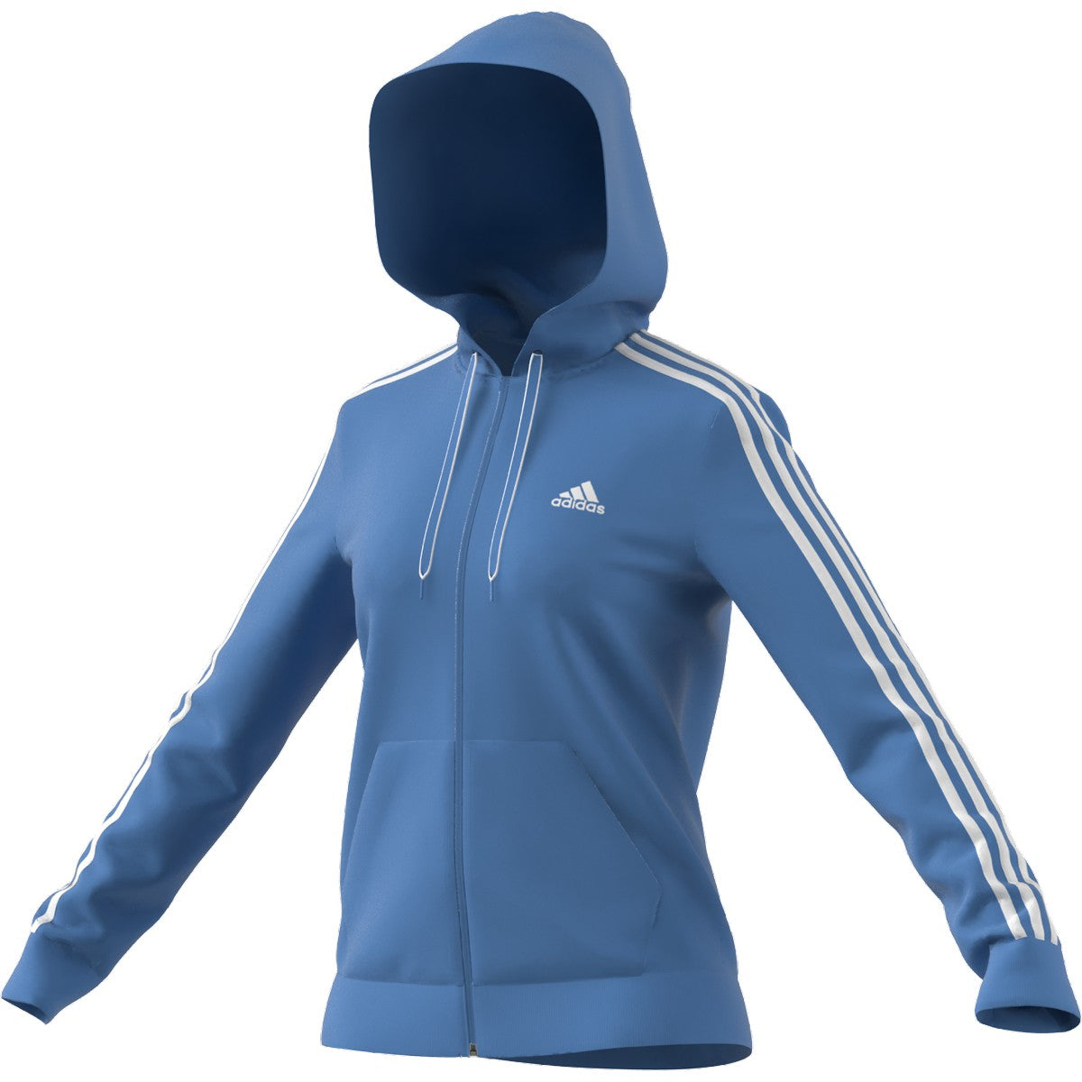adidas Essentials 3-Stripe Full-Zip Hoodie - Womens Casual