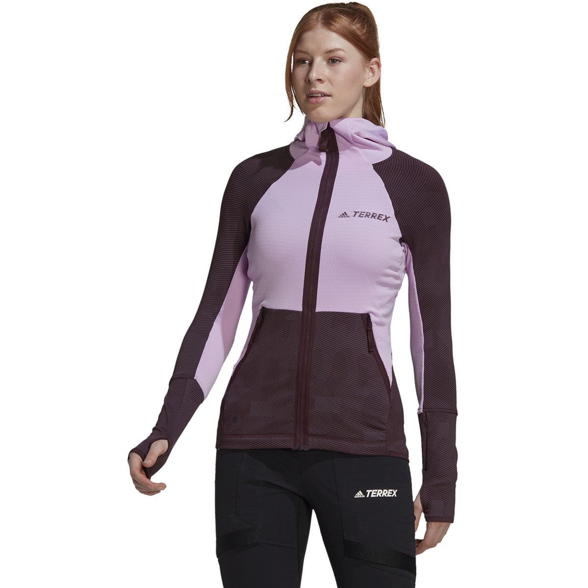 adidas Terrex Tech Flooce Womens Hooded Fleece Hiking Jacket