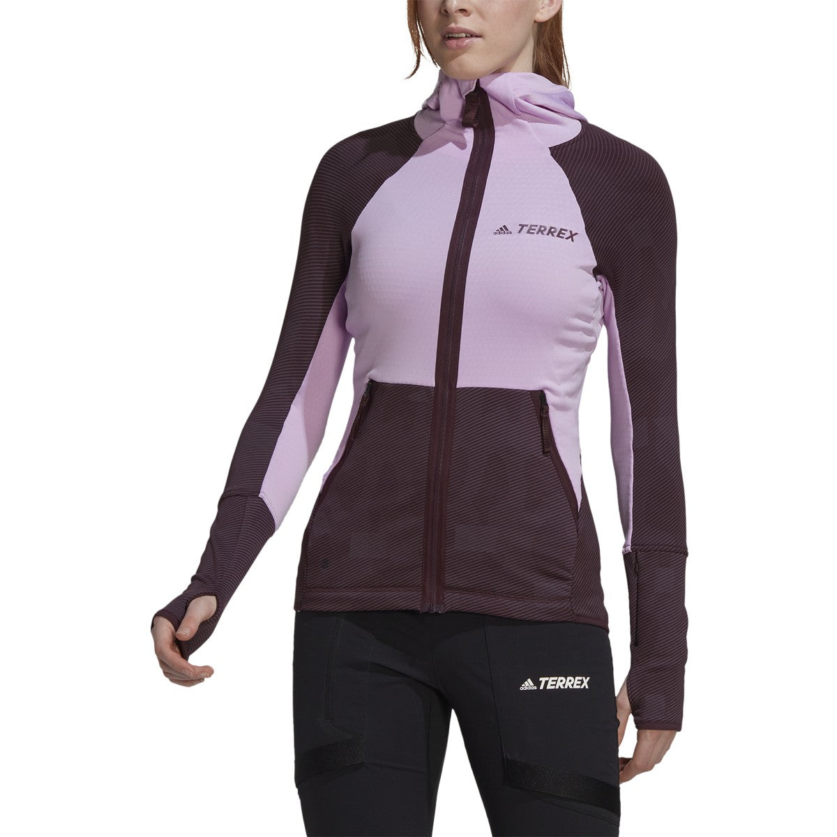 adidas Terrex Tech Flooce Womens Hooded Fleece Hiking Jacket