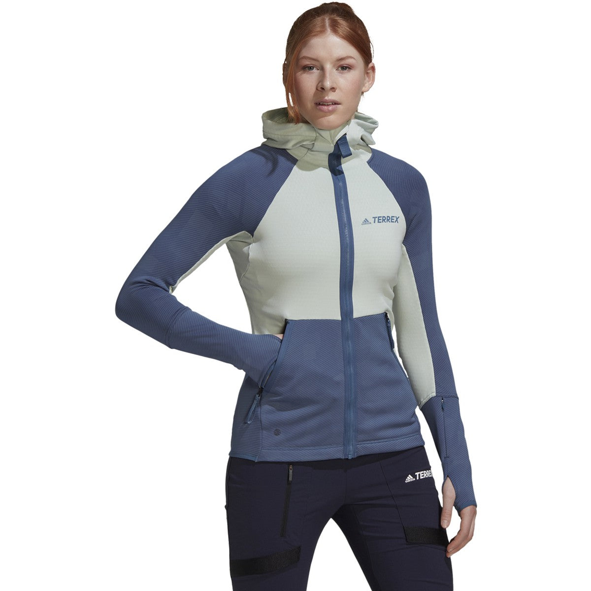 adidas Terrex Tech Flooce Womens Hooded Fleece Hiking Jacket