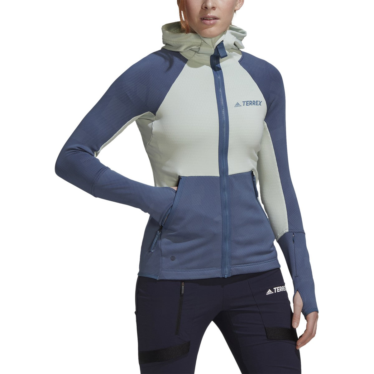 adidas Terrex Tech Flooce Womens Hooded Fleece Hiking Jacket