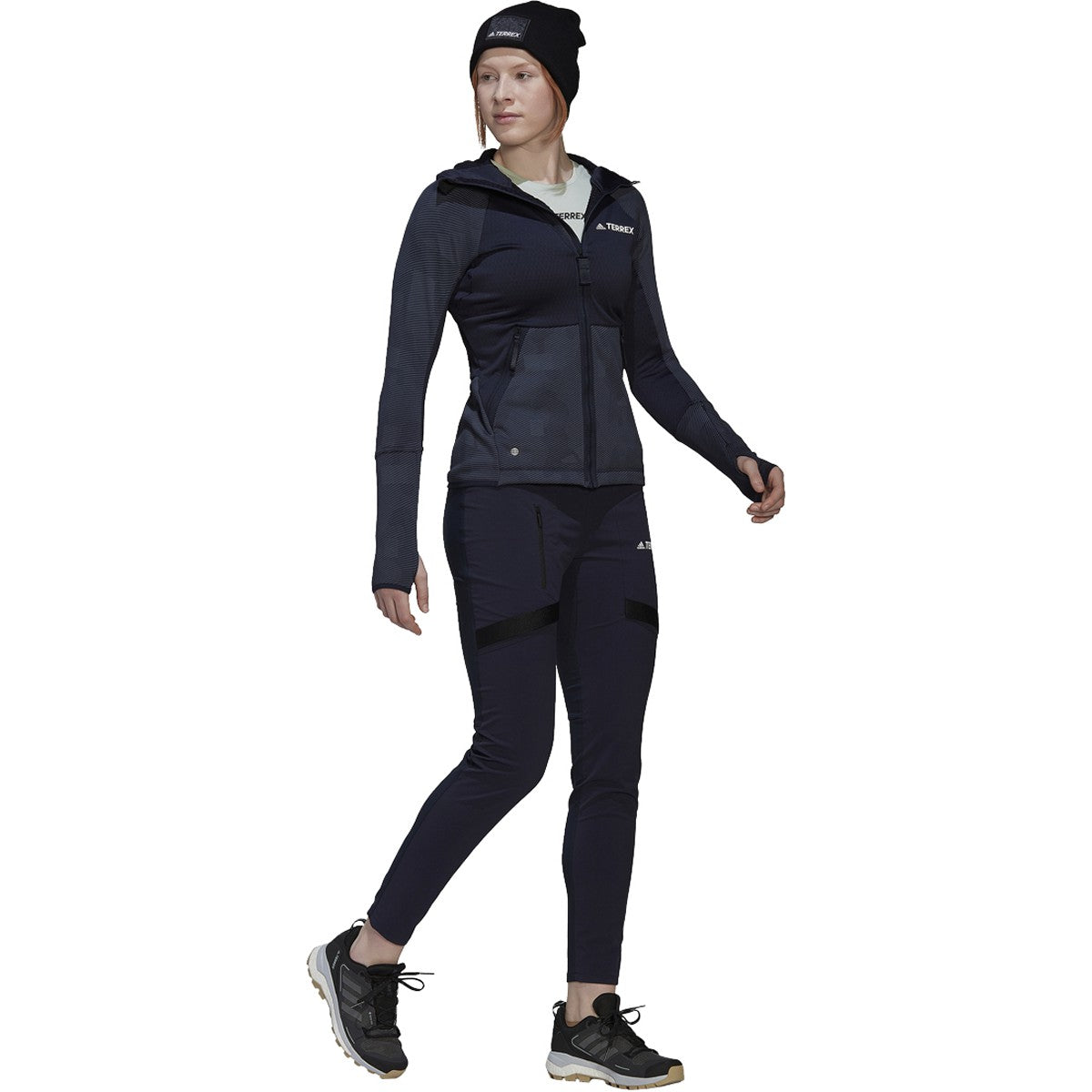 adidas Terrex Tech Flooce Womens Hooded Fleece Hiking Jacket