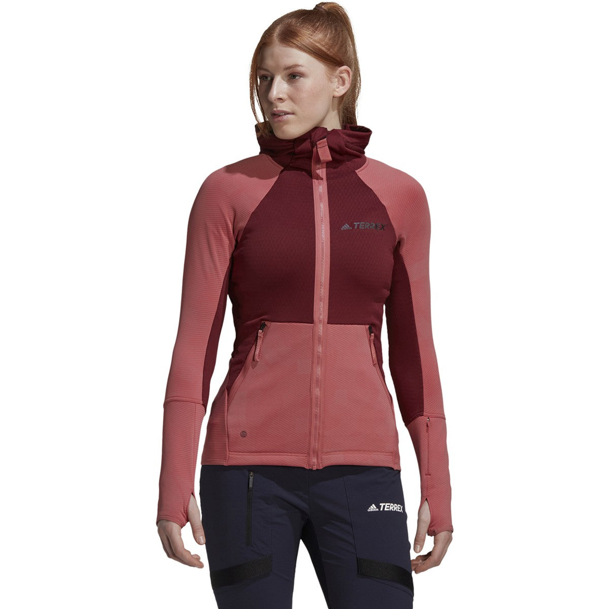 adidas Terrex Tech Flooce Womens Hooded Fleece Hiking Jacket