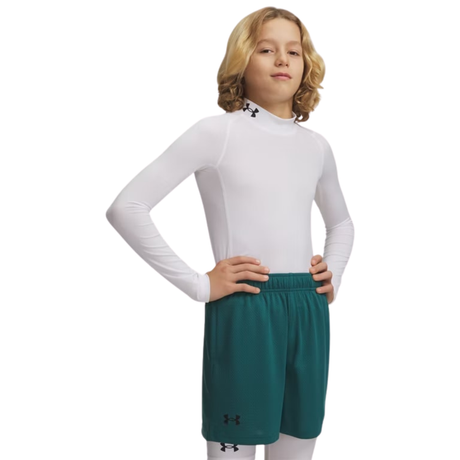 Under Armour Boys HeatGear Mock Long Sleeve Shirt - Sweat Wicking and 4-Way Stretch