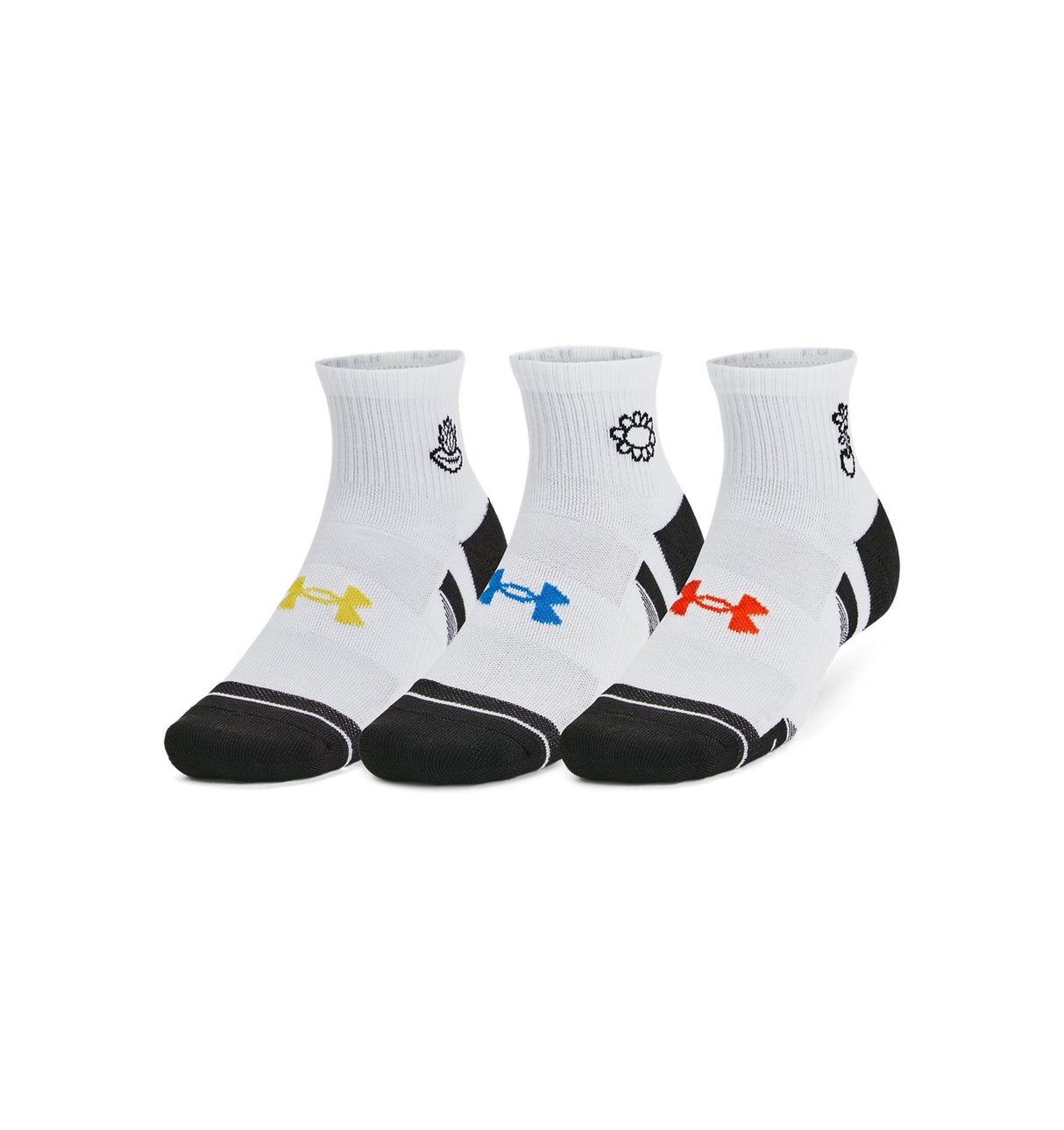 Under Armour Unisex UA Performance Tech Quarter Socks - 3-Pack with Arch Support