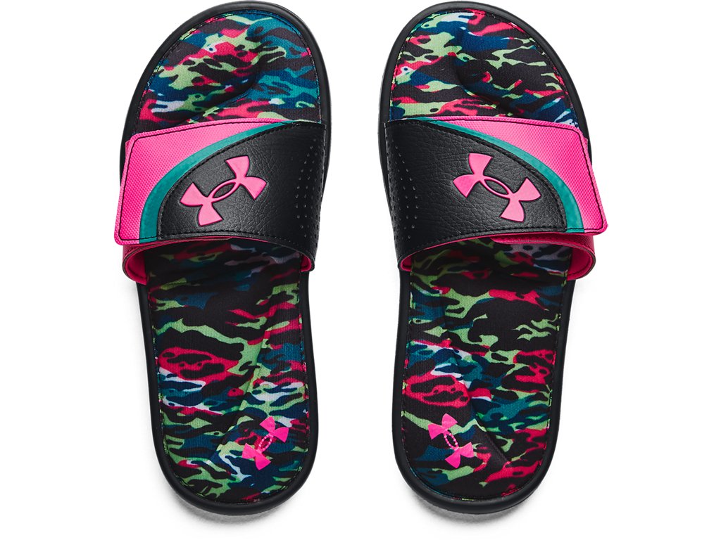 Under Armour Boys Ignite VI Graphic Footbed Slides Footwear - Durable Traction Pods