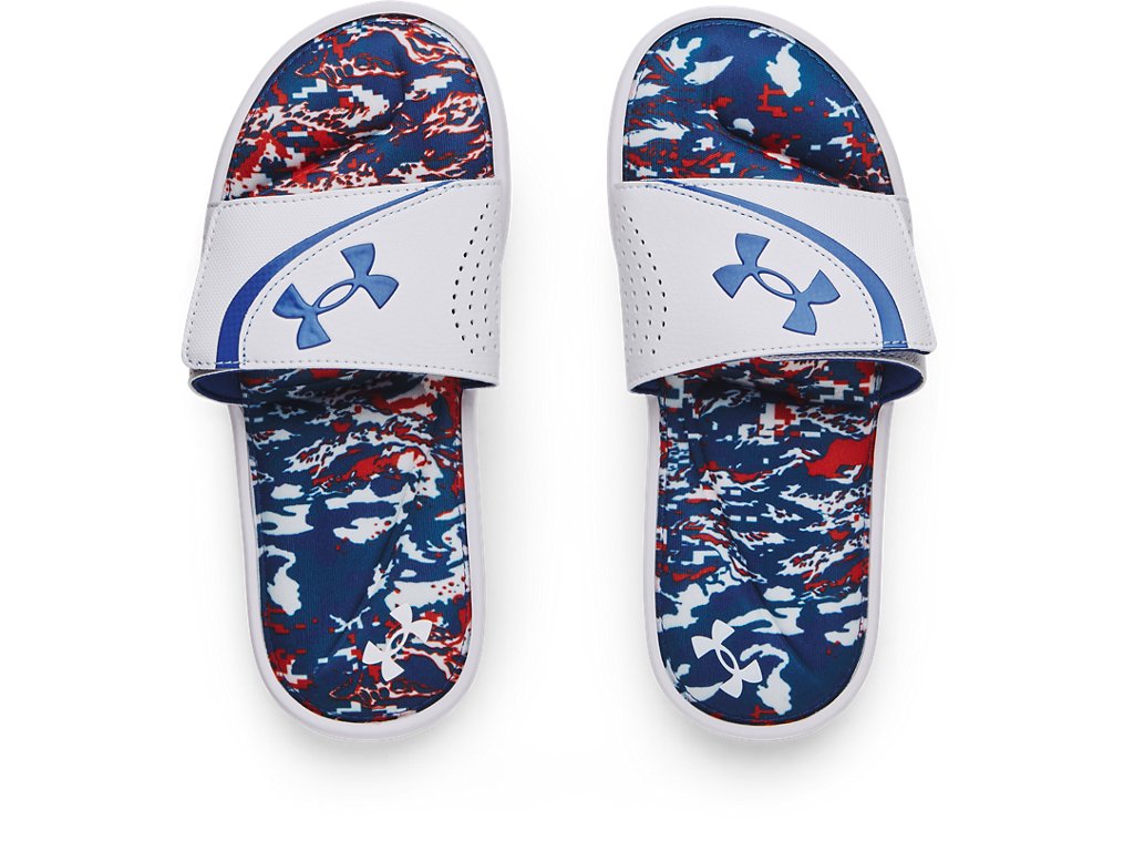 Under Armour Boys Ignite VI Graphic Footbed Slides Footwear - Durable Traction Pods