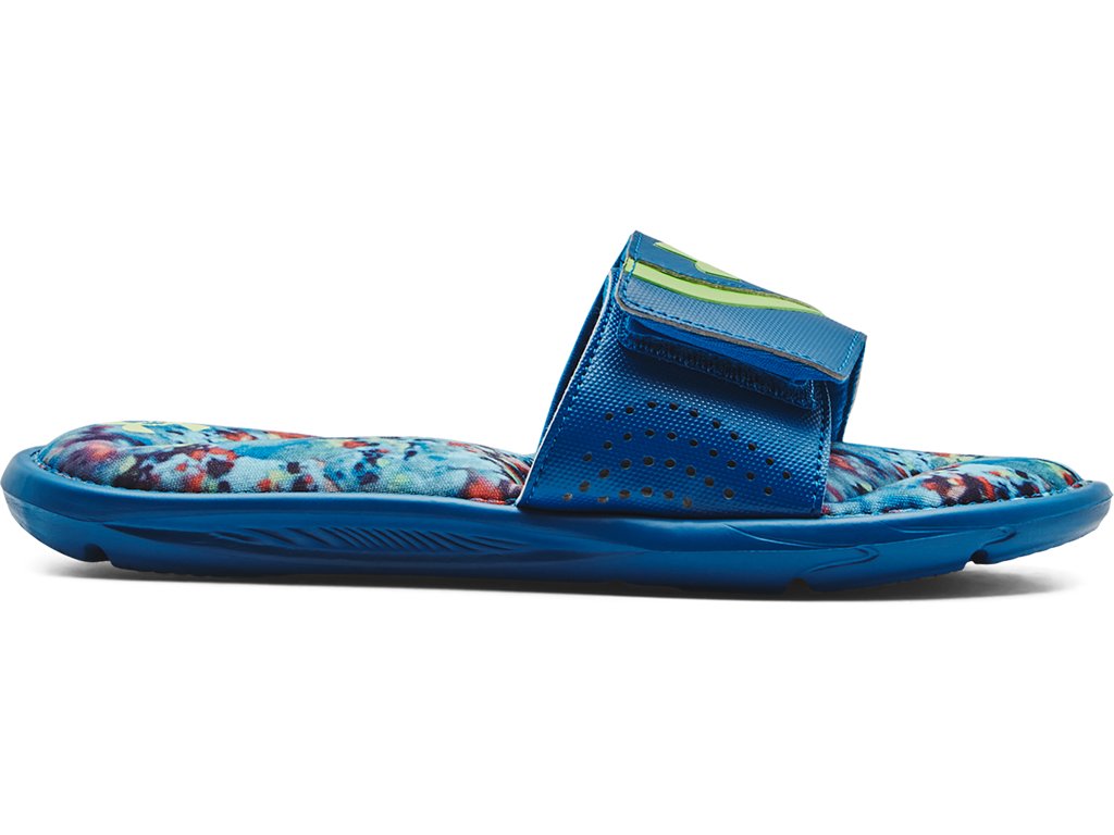 Under Armour Boys Ignite VI Graphic Footbed Slides Footwear - Durable Traction Pods