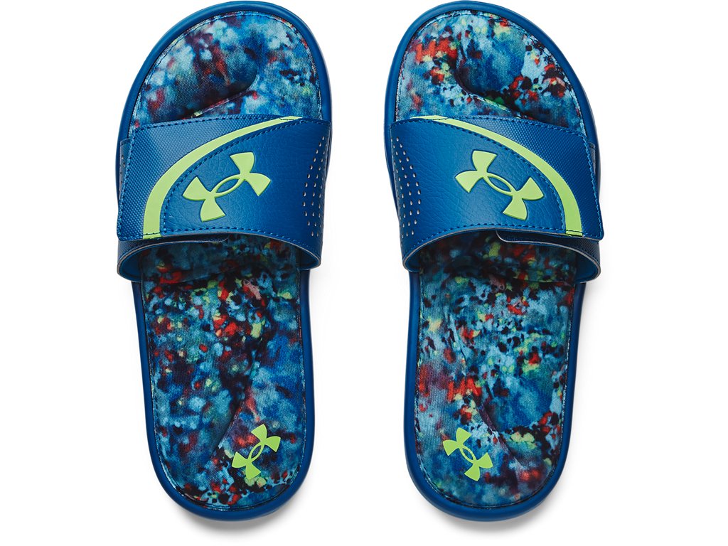 Under Armour Boys Ignite VI Graphic Footbed Slides Footwear - Durable Traction Pods