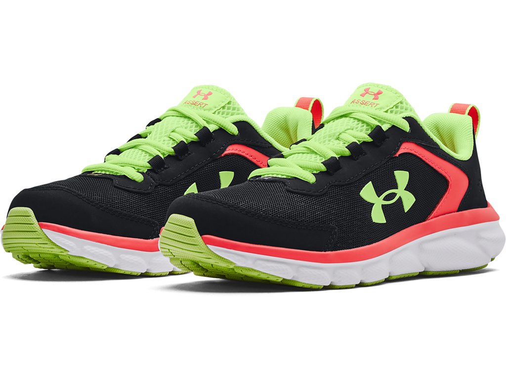 Under Armour Girls Assert 9 Running Shoes - Lightweight with Durable Leather Overlays
