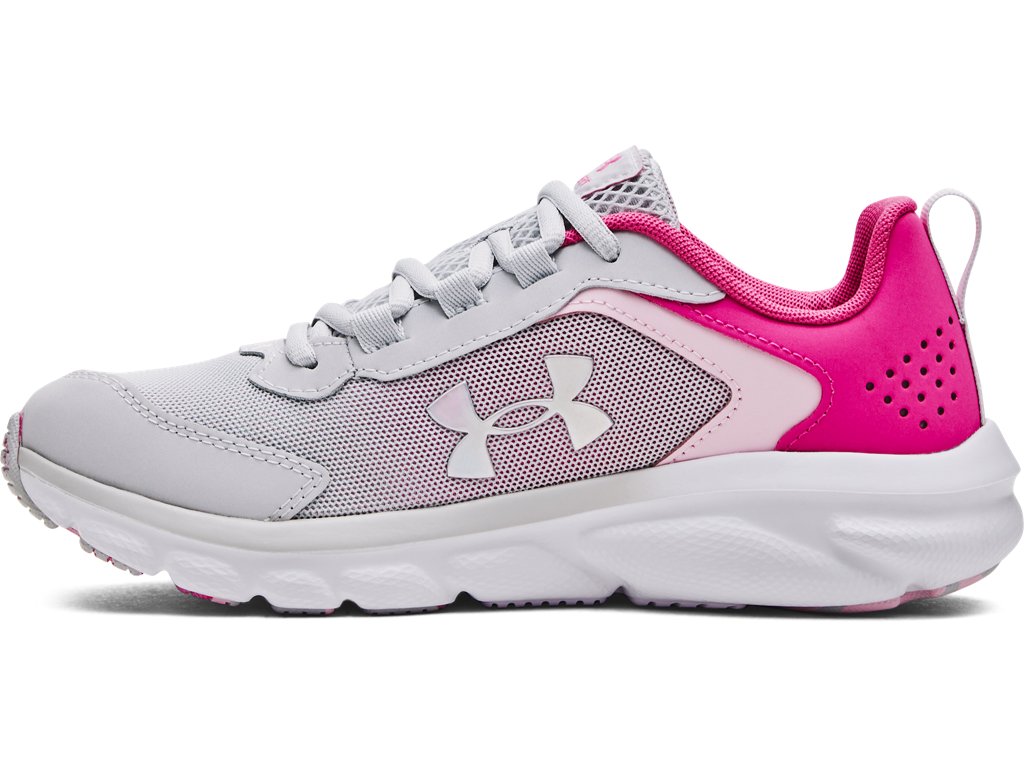Under Armour Girls Assert 9 Running Shoes - Lightweight with Durable Leather Overlays