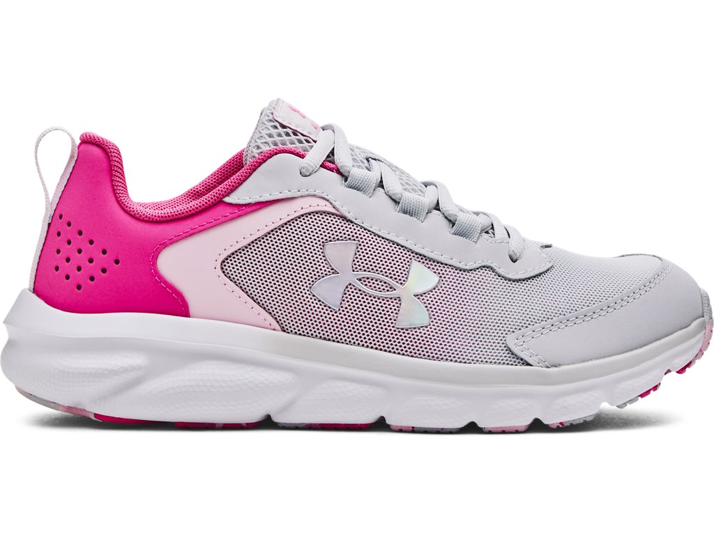 Under Armour Girls Assert 9 Running Shoes - Lightweight with Durable Leather Overlays