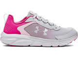 Under Armour Girls Assert 9 Running Shoes - Lightweight with Durable Leather Overlays