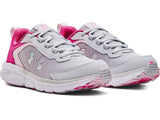 Under Armour Girls Assert 9 Running Shoes - Lightweight with Durable Leather Overlays